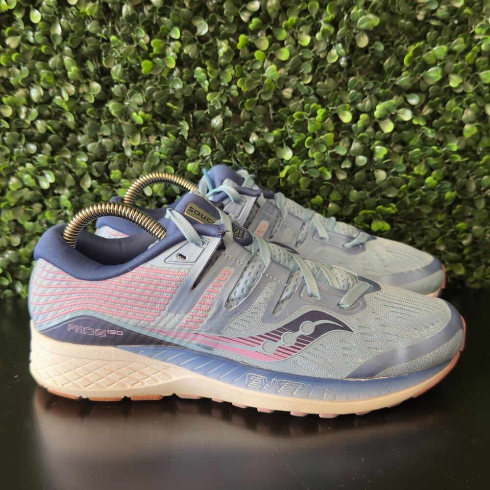 Saucony Ride ISO S10444-1 Women's 8.5 Blue Pink EVERUN Running Shoes